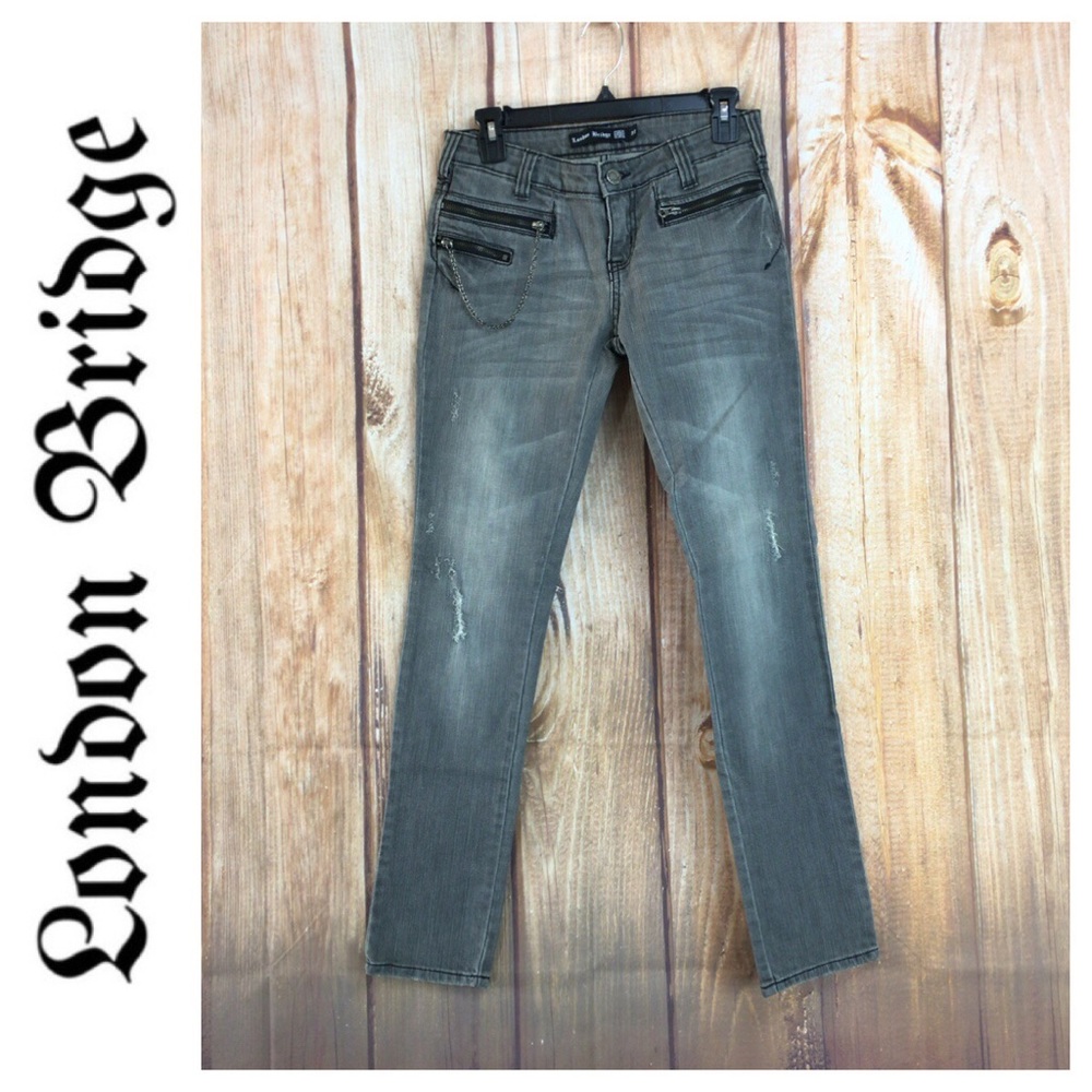 💸DISTRESSED London Bridge Straight Leg Jean sz 27